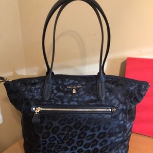 Michael Kors Kelsey Large Leopard Black Nylon Tote